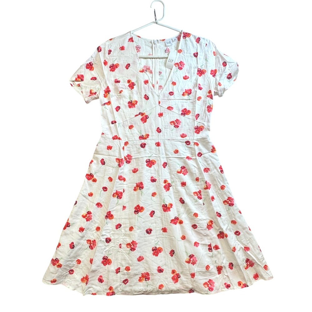 GAP Floral Print Fit & Flare Dress Short Sleeve Casual Summer Dress Size 10 NWT